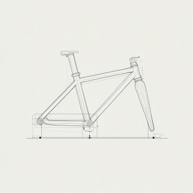 Diagram geometrii ramy BMX z oznaczeniami