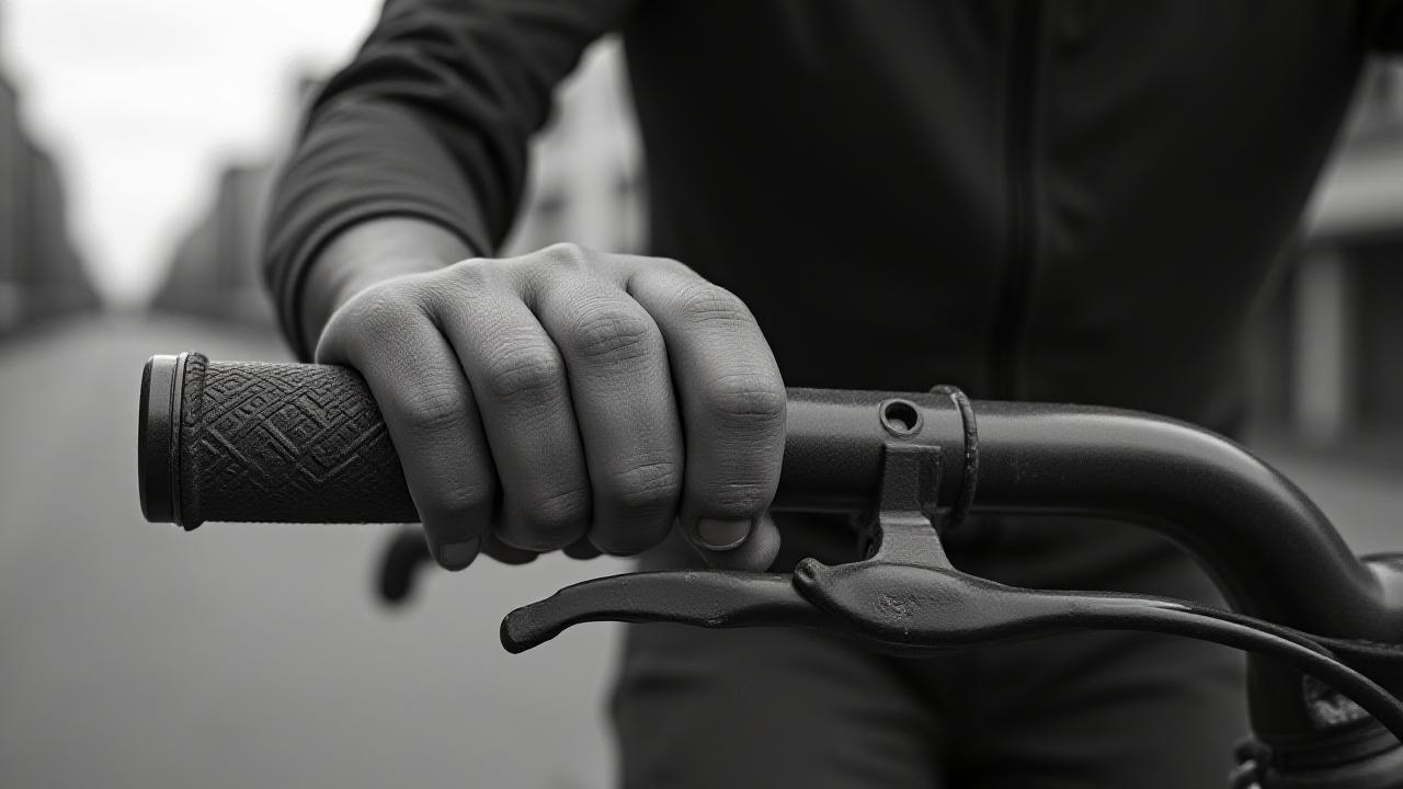 Zbliżenie na dłonie ridera trzymające profesjonalne gripy BMX